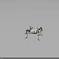 Mechanical Spider Robot With Multiple Legs White Body And Golden Frame Structure 3d model