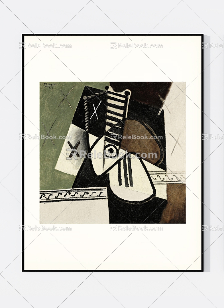 Hanging Painting Abstract Art Picasso Advanced 3d model