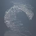Delicate Transparent Glass Sculpture With Abstract Irregular Wing Shape Design