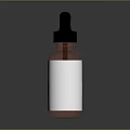 Red Dropper Bottle With Black Dropper Cap And White Label On Gray Gradient Background 3d model
