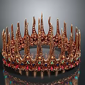 Ornate Decorative Crown With Spiked Design And Colorful Gemstone Embellishments