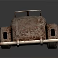 Vintage Rusted Convertible Car With Classic Retro Body Design