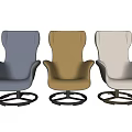 Grey Modern Office Chair With Swivel Base And Comfortable Padded Backrest