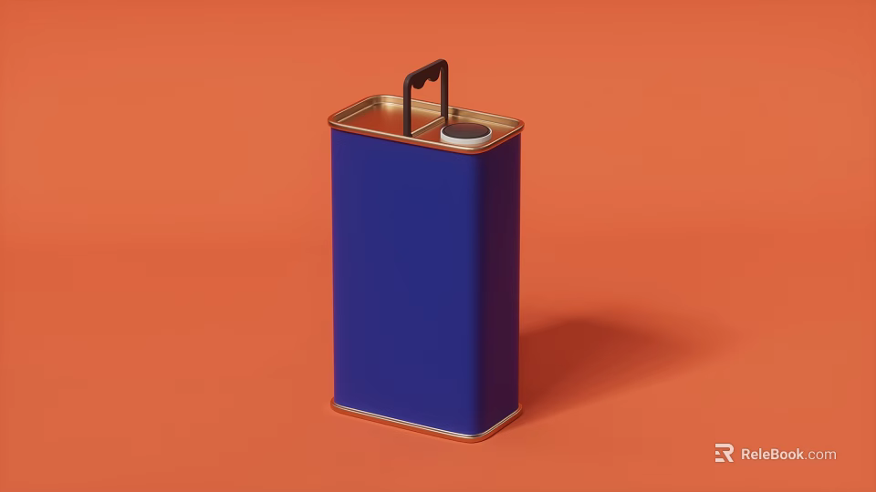 Blue Modern Trash Can With Handle Stylish Design For Home Use 3d model