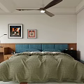 Kids Room Interior Design With Bed Decorative Pictures Desk And Ceiling Fan