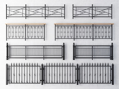 Modern Guardrail Railing 3d model