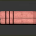 High Quality Soft Pink Striped Towel Folded For Daily Bathroom Use