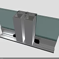 High Quality Hardware Tools for Glass Panel Installation with Metal Support Posts and Components 3d model