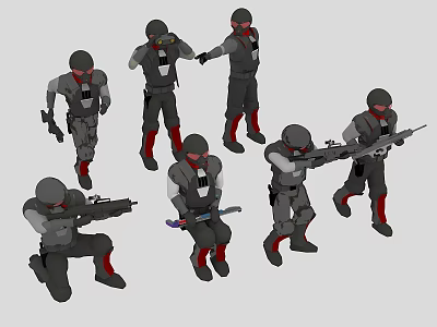 Cartoon Future Soldier Warrior Special Forces 3d model