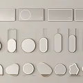 Modern Decorative Wall Mirrors With Various Shapes Round Oval And Irregular 3d model
