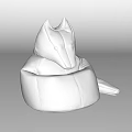 Fox Shaped Orange Bean Bag Chair With White Ears Face And Tail Design
