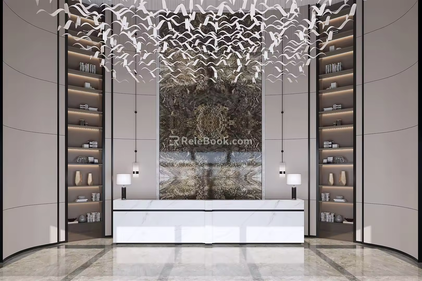 New Chinese Front Desk Sales Office 3d model