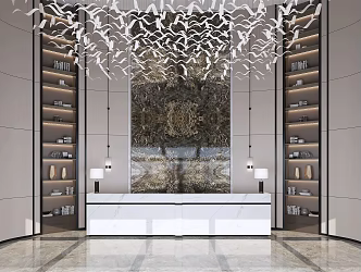 New Chinese Front Desk Sales Office 3d model
