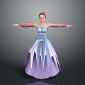 Woman In Purple Sparkling Long Dress With Arms Outstretched Gracefully