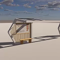 Modern Bus Shelter Design With Glass Canopy Wooden Benches And Information Board