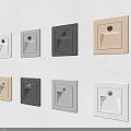Modern Recessed Wall Lights With Square Design In Different Colors On Light Gray Wall
