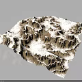 Realistic 3D Mountainous Terrain Featuring Textured Surface And Brown White Patterns 3d model