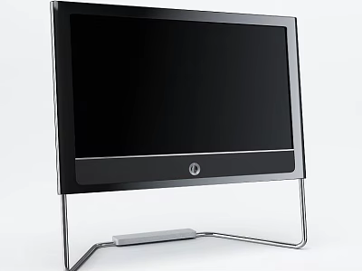 HP Computer Monitor With Sleek Black Screen And Modern Silver Stand Design 3d model