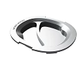 Silver Metal SONOS Audio Accessory With Circular Design And Grooves
