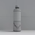 Transparent Plastic Beverage Bottle With White Label And Cap On Dark Background