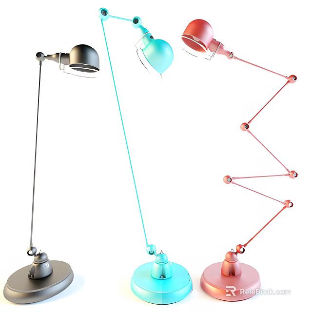 Colorful Modern Desk Lamps With Adjustable Arms For Home Interior Decor 3d model 