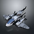 Futuristic Sci Fi Aircraft Model With Multiple Wings Streamlined Body And Detailed Components 3d model