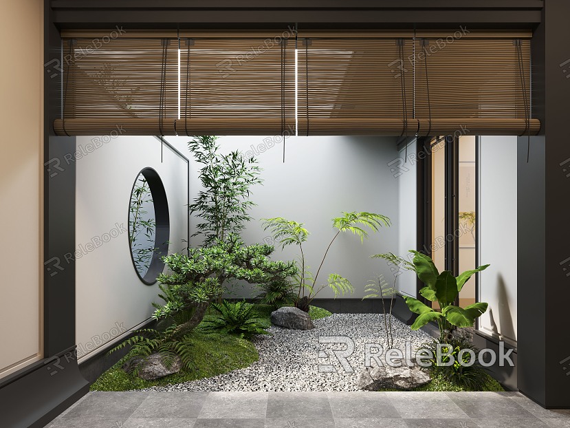 New Chinese Courtyard Courtyard Landscape model