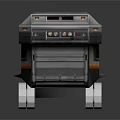Futuristic Silver Gray Transport Vehicle With Orange Accents Multiple Wheels And Modern Sci Fi Design
