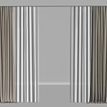 Modern Textured Curtains In Gray And White With Elegant Drapes Design 3d model