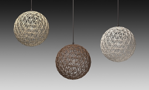 Pendant lamp spherical mesh 3d model