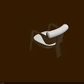 Modern Armchair With Black Wooden Frame And Cream Fluffy Cushion Design