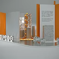 2023 Technology Exhibition Installation With Modern Orange White Structures And 3D Design