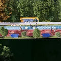Urban Road Facilities With Green Vegetation Lanes And Tree Surroundings Design