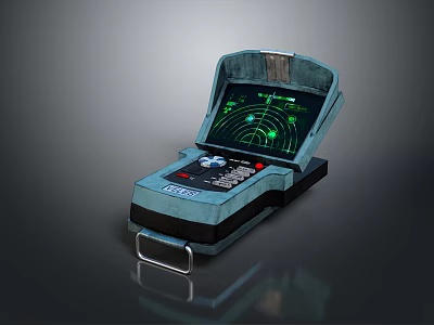 Portable Radar Detection Device With Open Green Screen Handle And Control Panel 3d model