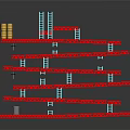 Colorful Multi Layered Track Structure With Red Rails Blue Ladders And Stacked Blocks