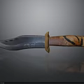Handcrafted Tactical Knife With Silver Metal Blade And Orange Black Tiger Stripe Handle