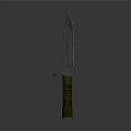 Tactical Military Style Weapon Knife with Serrated Blade and Yellow Handle Grip