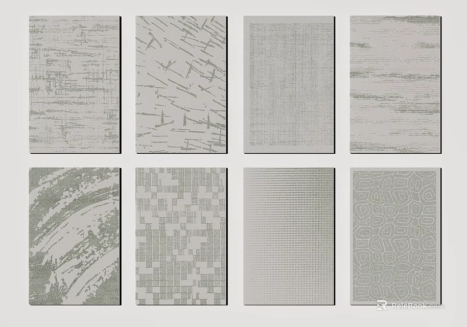 Square Rugs Featuring Various Textured Patterns And Modern Decorative Designs For Home 3d model