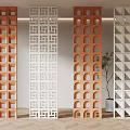 Silent partition hollow cement brick partition 3d model
