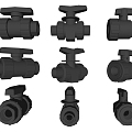 Plastic valve PVC switch water pipe parts pipe fittings hardware components 3d model