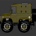 Military Green Land Rover Defender Classic Off Road Vehicle With Roof Rack