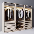 Modern Organized Closet Design With Hanging Clothes Drawers And Shoe Storage Lighting
