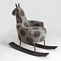 Gray Comfortable Leisure Rocking Chair with Black Polka Dots and Modern Design
