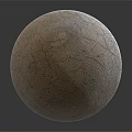 Cracked Brown Sphere With Rough Textured Surface On Dark Background 3d model