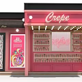 Pink Crepe Specialty Store With Display Shelves And Decorative Lights