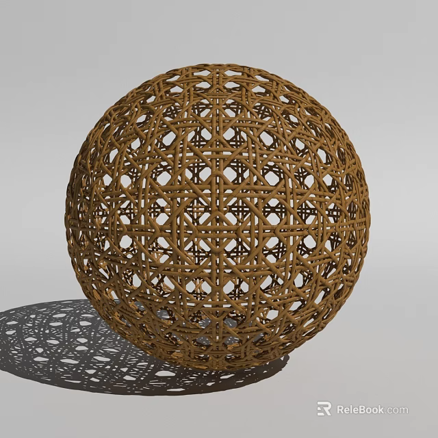 Brown Woven Decorative Ornament Set With Openwork Pattern For Home Decoration 3d model 