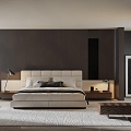 Minotti double bed 3d model