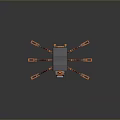 Game Movie Character Futuristic Mechanical Spider With Orange Red Legs Black Top Design