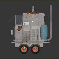 Toy Car With Gray Body Transparent Cockpit Red Wheels And Blue Gas Cylinder