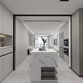 Modern Dining and Living Room Interior With Dining Table Chairs Sofa Rug And Potted Plant